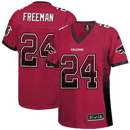 Women Atlanta Falcons #24 Devonta Freeman Red Drift Fashion Jersey