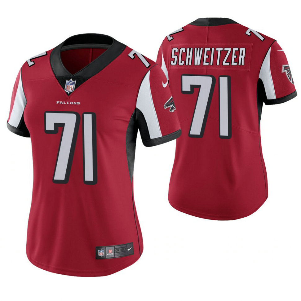 Women Atlanta Falcons #71 Wes Schweitzer Red Game Jersey