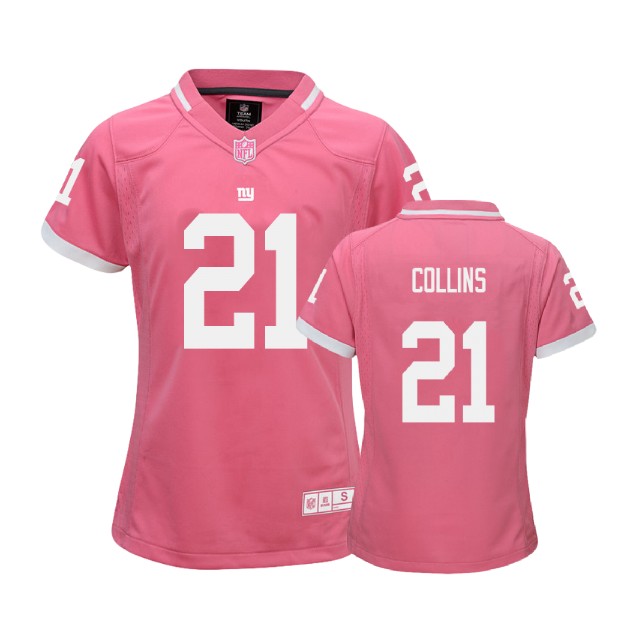 Women New York Giants #21 Landon Collins Pink Bubble Gum Jersey
