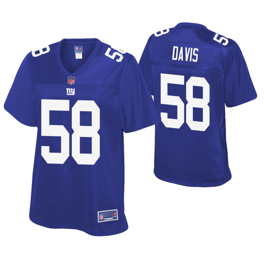 Women New York Giants #58 Tae Davis Royal Pro Line Player Jersey Women New York Giants #58 Tae Davis Royal Pro Line Player Jersey