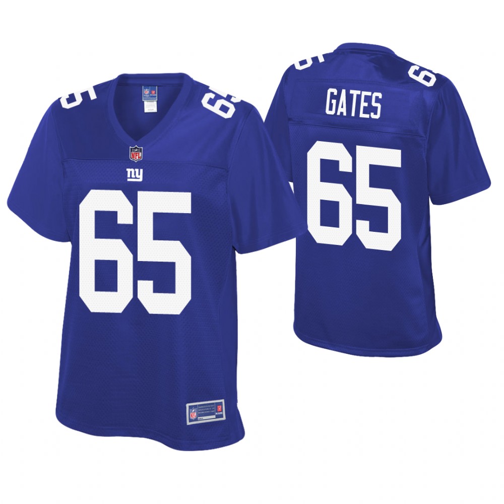 Women New York Giants #65 Nick Gates Royal Pro Line Player Jersey