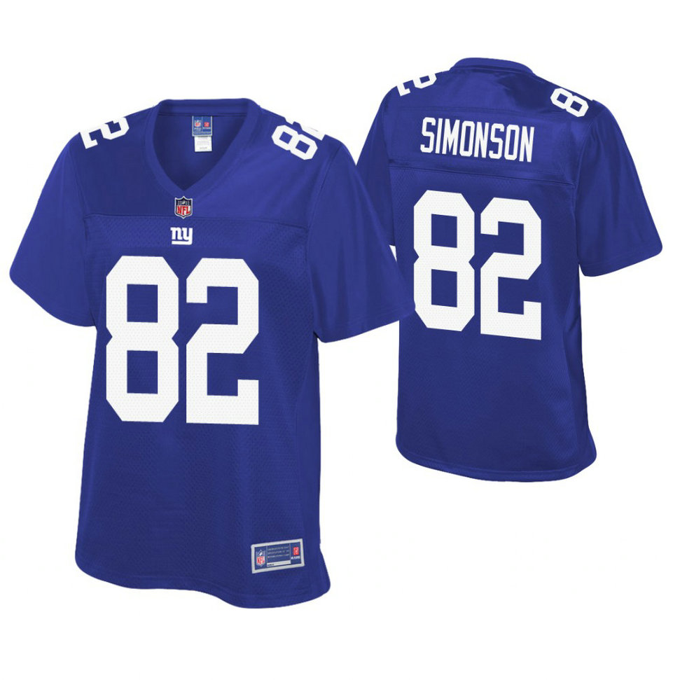 Women New York Giants #82 Scott Simonson Royal Pro Line Player Jersey Women New York Giants #82 Scott Simonson Royal Pro Line Player Jersey