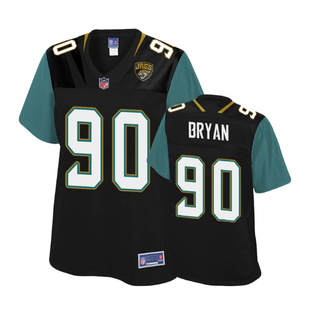 Women Jacksonville Jaguars #90 Taven Bryan Black Pro Line Player Jersey