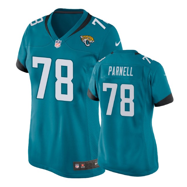 Women Jacksonville Jaguars #78 Jermey Parnell Teal Game Jersey Women Jacksonville Jaguars #78 Jermey Parnell Teal Game Jersey