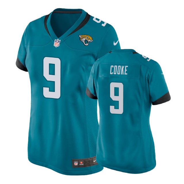 Women Jacksonville Jaguars #9 Logan Cooke Teal Game Jersey