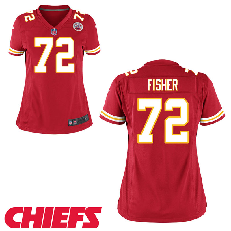 Women Kansas City Chiefs #72 Eric Fisher Red Game Jersey