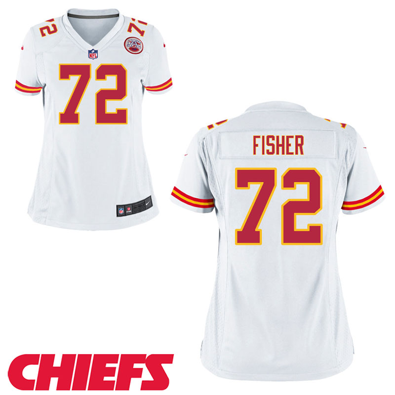 Women Kansas City Chiefs #72 Eric Fisher White Game Jersey