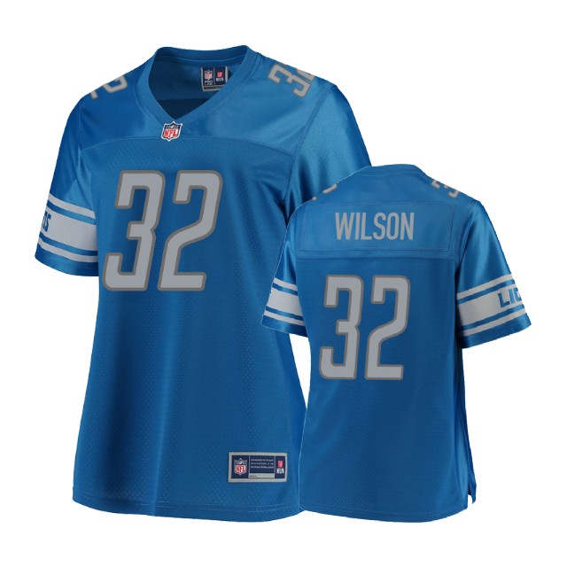 Women Detroit Lions #32 Tavon Wilson Blue Pro Line Player Jersey