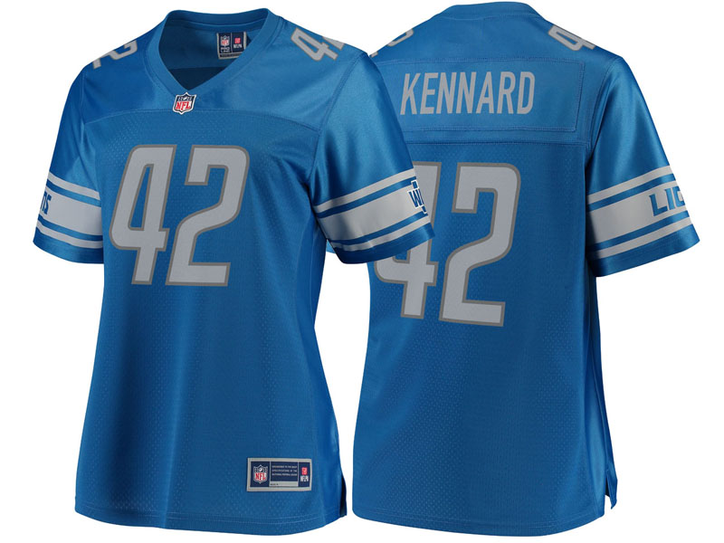 Women Detroit Lions #42 Devon Kennard Blue Team Color Player Jersey