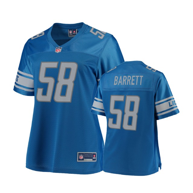 Women Detroit Lions #58 Alex Barrett Blue Player Jersey