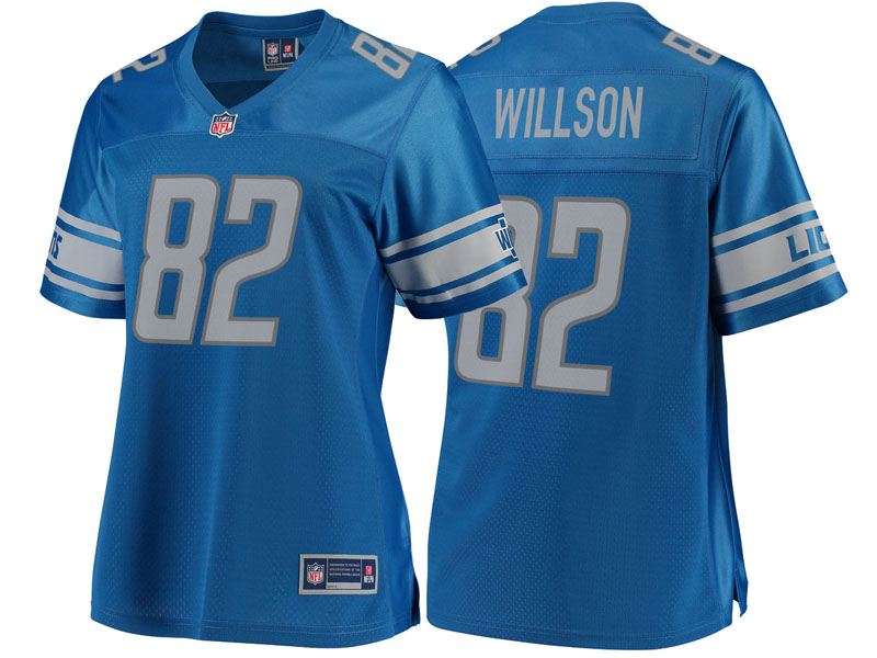Women Detroit Lions #82 Luke Willson Blue Team Color Player Jersey