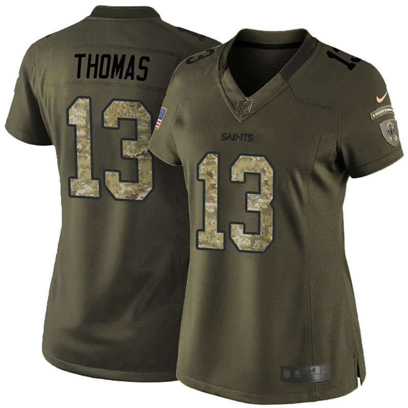 Women New Orleans Saints #13 Michael Thomas Green Salute To Service Jersey Women New Orleans Saints #13 Michael Thomas Green Salute To Service Jersey