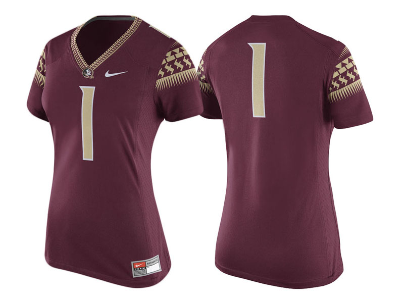 Women Florida State Seminoles #1 Garnet Game Replica College Football Jersey