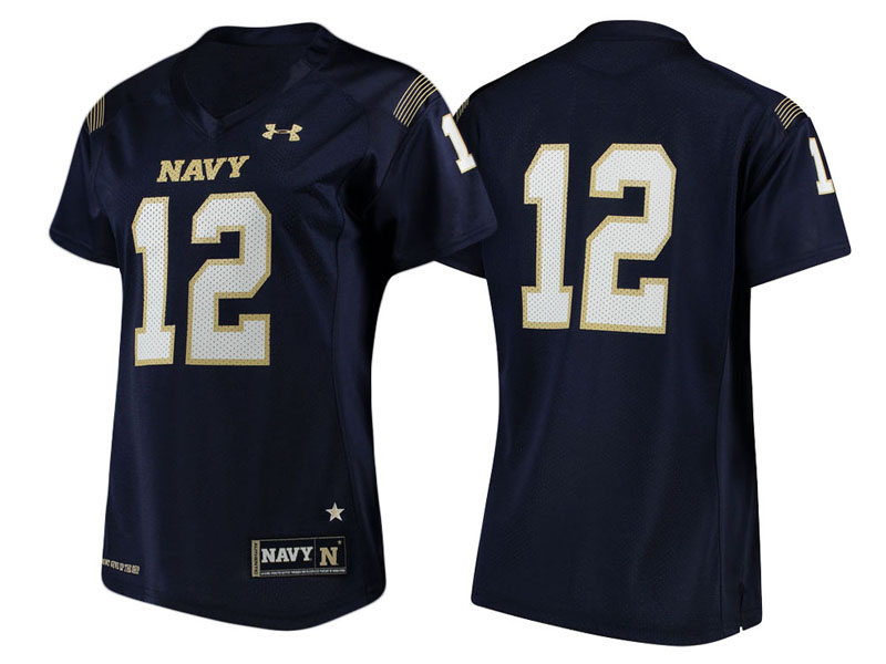 Women Navy Midshipmen #12 Navy Replica Performance College Football Jersey