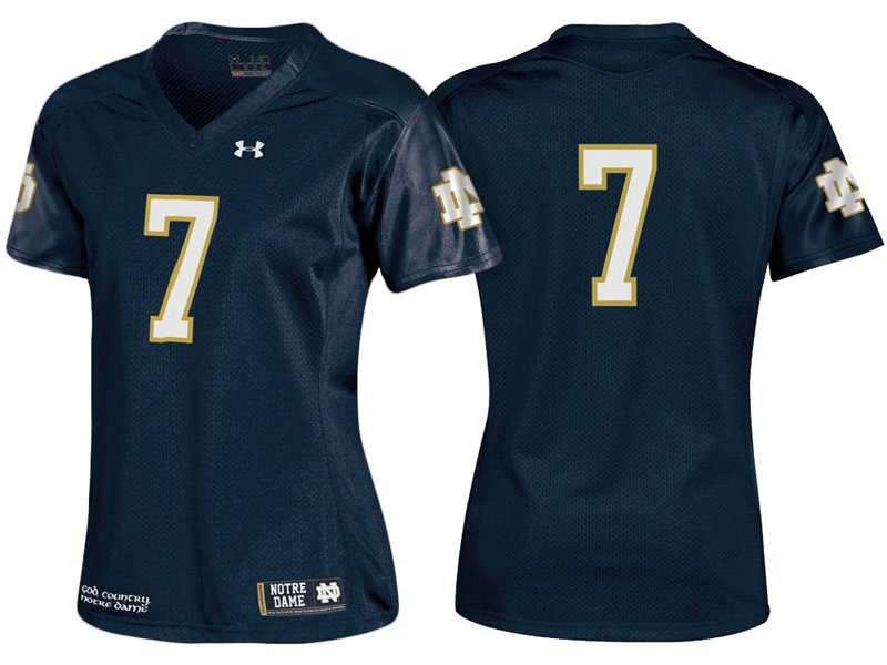 Women Notre Dame Fighting Irish #7 Navy Replica Performance College Football Jersey Women Notre Dame Fighting Irish #7 Navy Replica Performance College Football Jersey