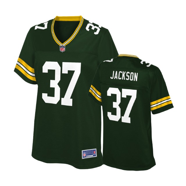 Women Green Bay Packers #37 Josh Jackson Green Player Jersey