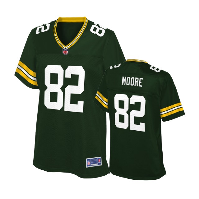 Women Green Bay Packers #82 J'Mon Moore Green Player Jersey