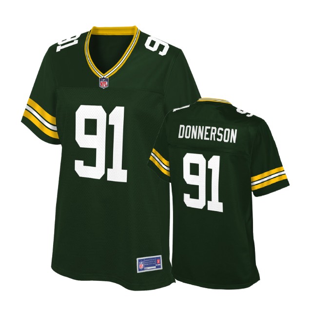 Women Green Bay Packers #91 Kendall Donnerson Green Player Jersey