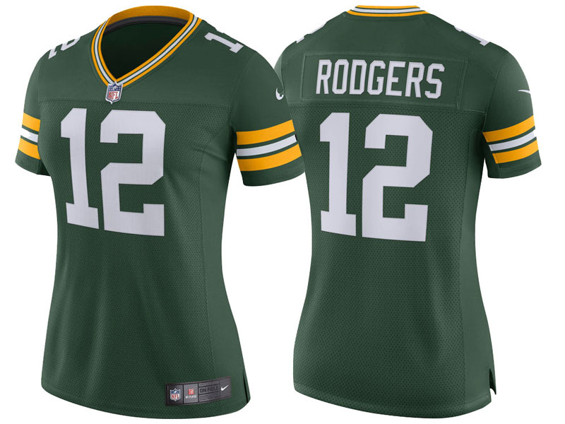 Women Green Bay Packers #12 Aaron Rodgers Green Classic Limited Player Jersey Women Green Bay Packers #12 Aaron Rodgers Green Classic Limited Player Jersey