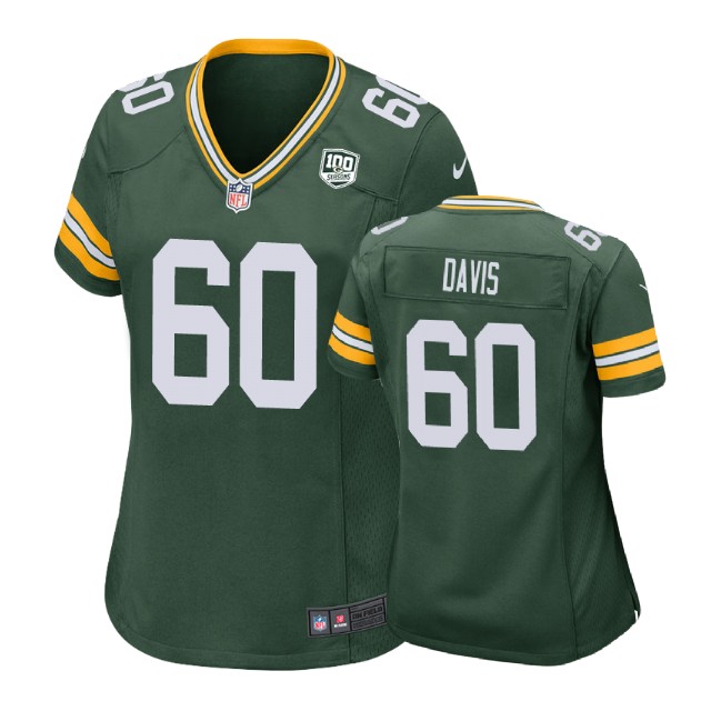 Women Green Bay Packers #60 Austin Davis 100th Anniversary Game Green Jersey Women Green Bay Packers #60 Austin Davis 100th Anniversary Game Green Jersey