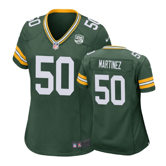 Women Green Bay Packers #50 Blake Martinez 100th Anniversary Game Green Jersey Women Green Bay Packers #50 Blake Martinez 100th Anniversary Game Green Jersey