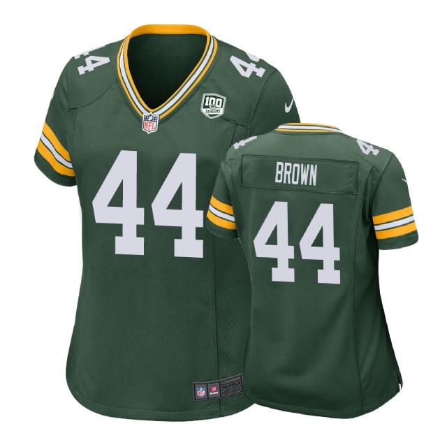 Women Green Bay Packers #44 Donatello Brown 100th Anniversary Game Green Jersey Women Green Bay Packers #44 Donatello Brown 100th Anniversary Game Green Jersey
