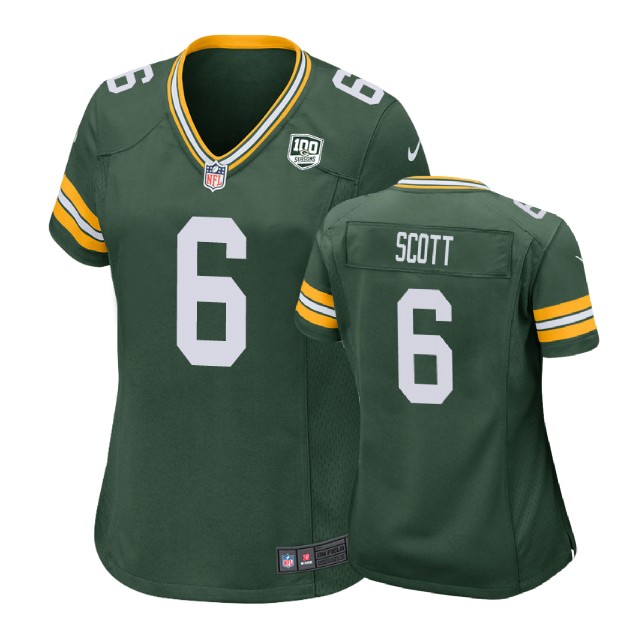Women Green Bay Packers #6 JK Scott 100th Anniversary Game Green Jersey Women Green Bay Packers #6 JK Scott 100th Anniversary Game Green Jersey