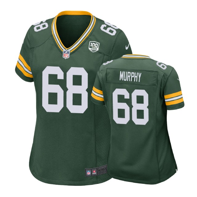 Women Green Bay Packers #68 Kyle Murphy 100th Anniversary Game Green Jersey