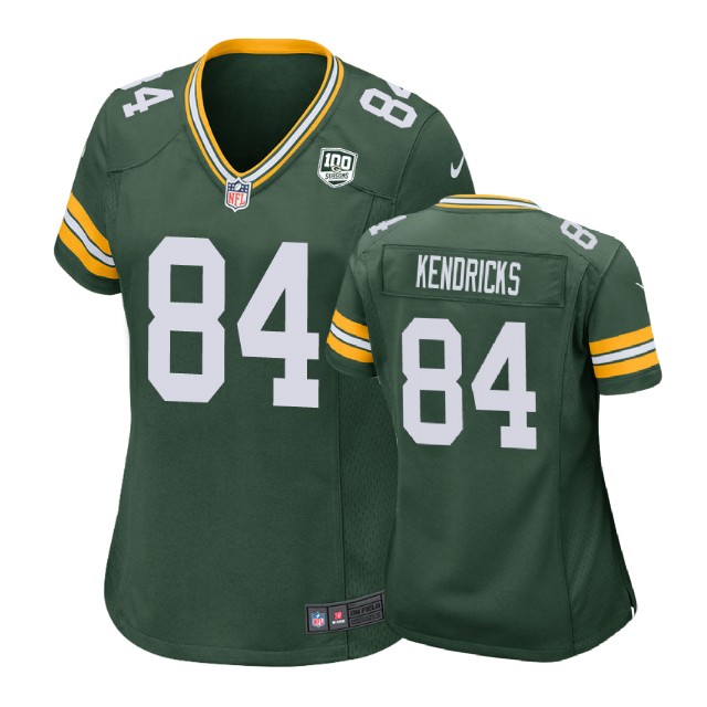 Women Green Bay Packers #84 Lance Kendricks 100th Anniversary Game Green Jersey