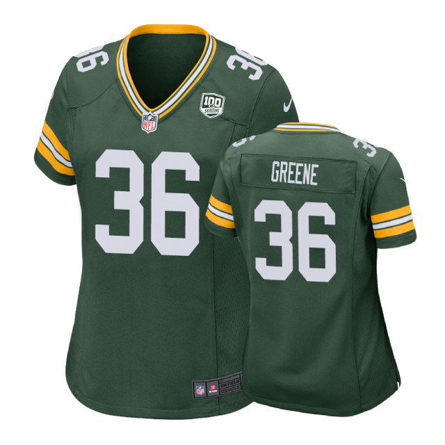 Women Green Bay Packers #36 Raven Greene 100th Anniversary Game Green Jersey Women Green Bay Packers #36 Raven Greene 100th Anniversary Game Green Jersey