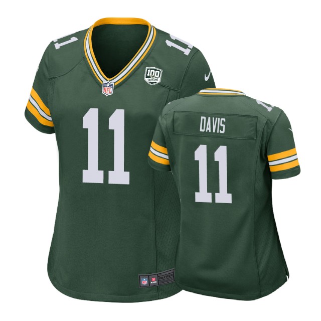 Women Green Bay Packers #11 Trevor Davis 100th Anniversary Game Green Jersey Women Green Bay Packers #11 Trevor Davis 100th Anniversary Game Green Jersey