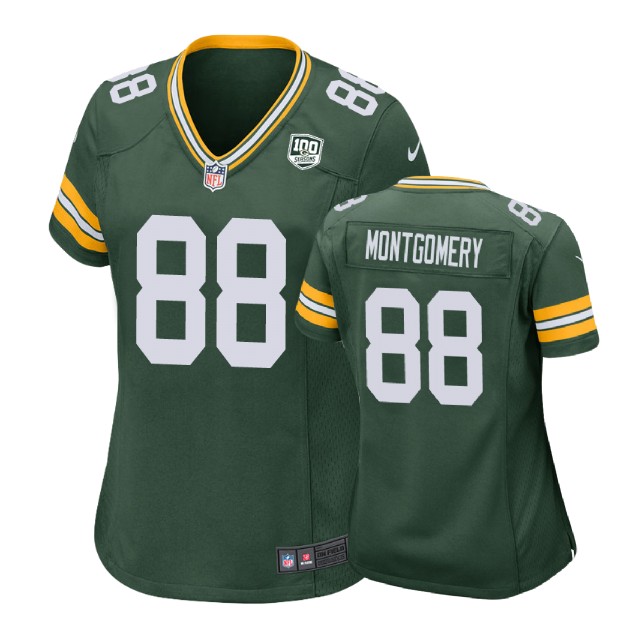 Women Green Bay Packers #88 Ty Montgomery 100th Anniversary Game Green Jersey Women Green Bay Packers #88 Ty Montgomery 100th Anniversary Game Green Jersey