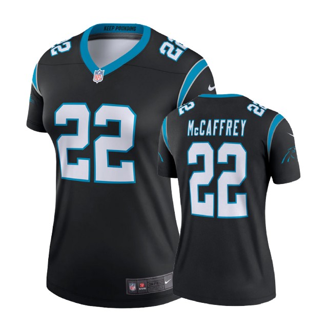 Women Carolina Panthers #22 Christian McCaffrey Black Legend Jersey Women Carolina Panthers #22 Christian McCaffrey Black Legend Jersey