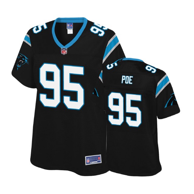 Women Carolina Panthers #95 Dontari Poe Black Pro Line Player Jersey