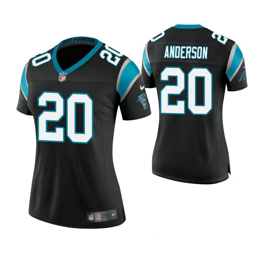 Women Carolina Panthers #20 C. J. Anderson Black Game Jersey