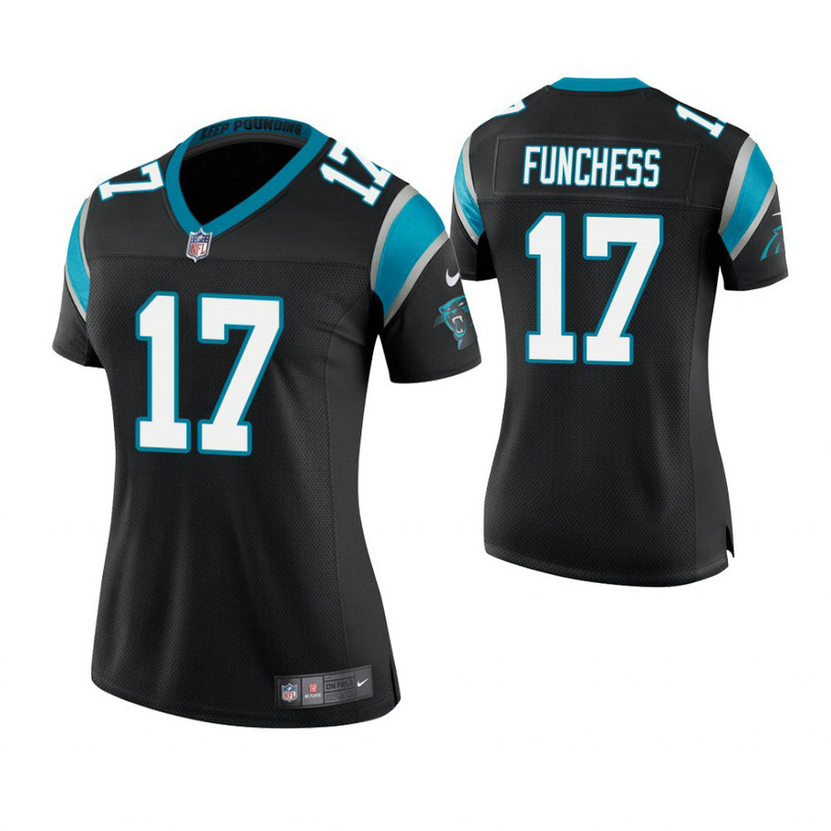 Women Carolina Panthers #17 Devin Funchess Black Game Jersey