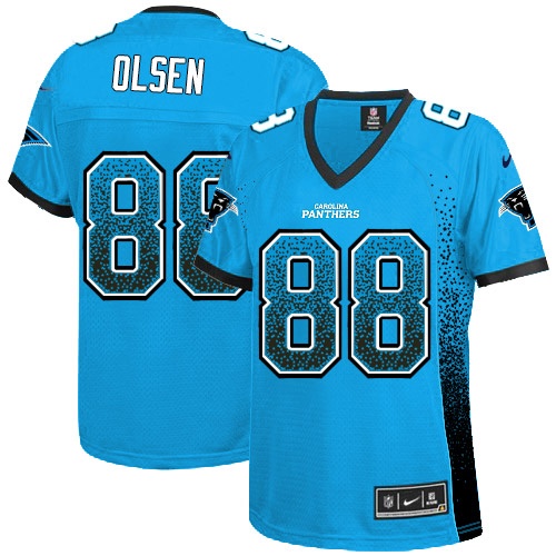 Women Carolina Panthers #88 Greg Olsen Blue Drift Fashion Jersey Women Carolina Panthers #88 Greg Olsen Blue Drift Fashion Jersey