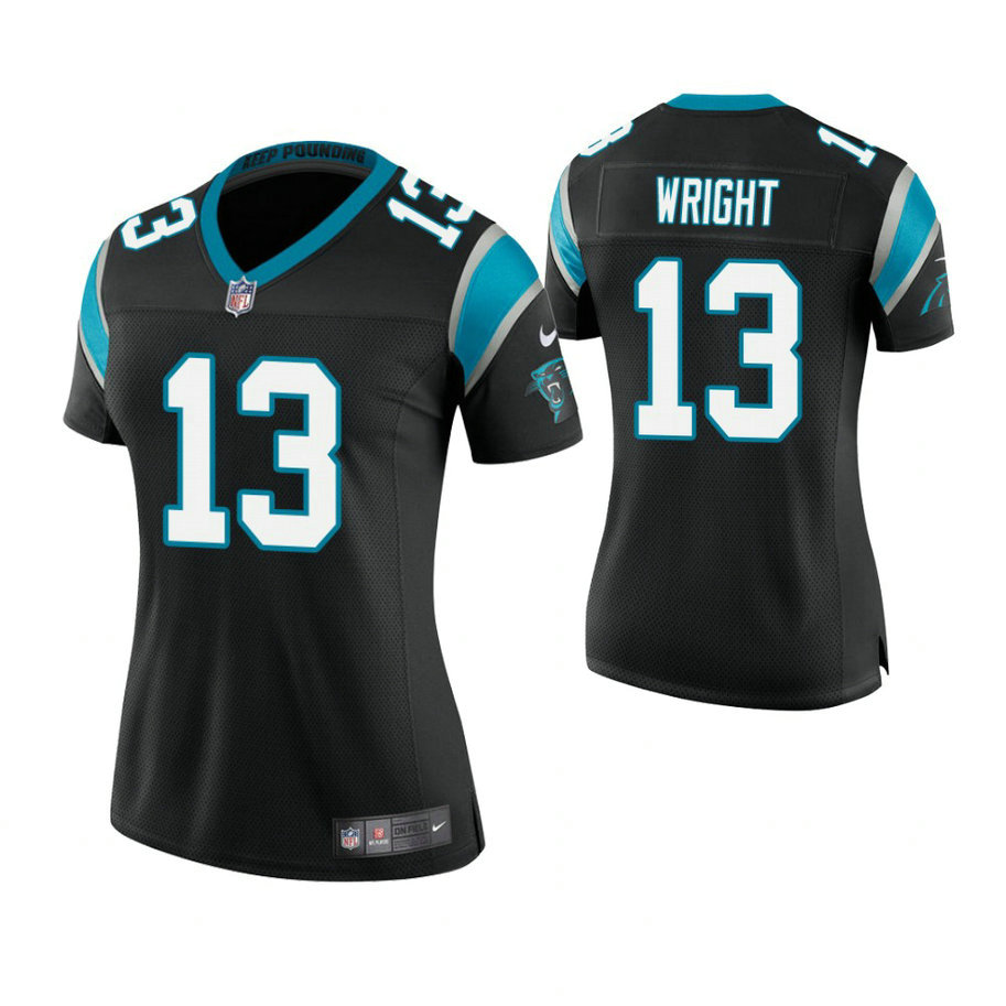 Women Carolina Panthers #13 Jarius Wright Black Game Jersey