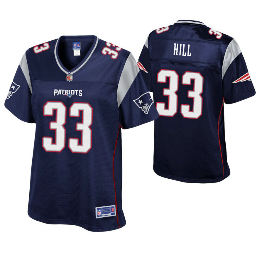 Women New England Patriots #33 Jeremy Hill Navy Pro Line Player Jersey
