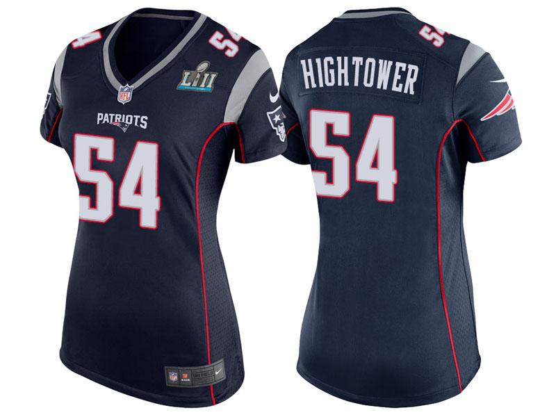 Women New England Patriots #54 Dont'a Hightower Navy Super Bowl LII Bound Game Jersey Women New England Patriots #54 Dont'a Hightower Navy Super Bowl LII Bound Game Jersey