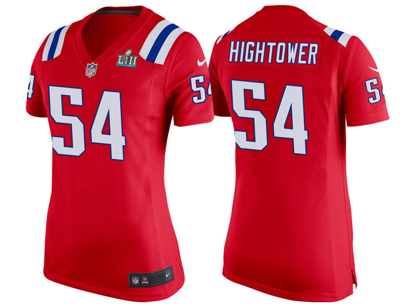 Women New England Patriots #54 Dont'a Hightower Red Super Bowl LII Bound Game Jersey Women New England Patriots #54 Dont'a Hightower Red Super Bowl LII Bound Game Jersey