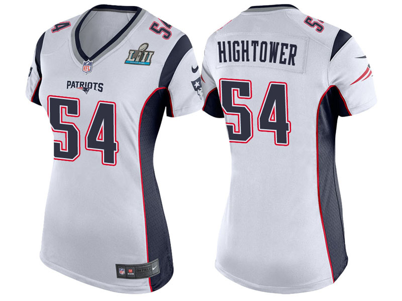 Women New England Patriots #54 Dont'a Hightower White Super Bowl LII Bound Game Jersey Women New England Patriots #54 Dont'a Hightower White Super Bowl LII Bound Game Jersey