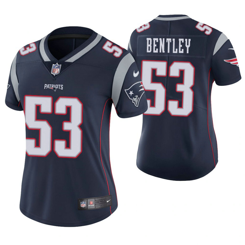 Women New England Patriots #53 Ja'Whaun Bentley Navy Game Jersey Women New England Patriots #53 Ja'Whaun Bentley Navy Game Jersey