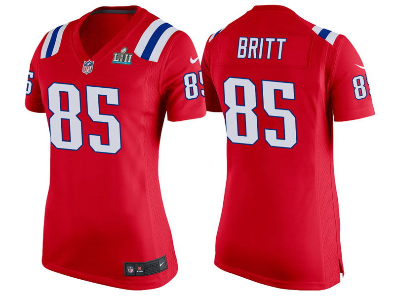 Women New England Patriots #85 Kenny Britt Red Super Bowl LII Bound Game Jersey Women New England Patriots #85 Kenny Britt Red Super Bowl LII Bound Game Jersey