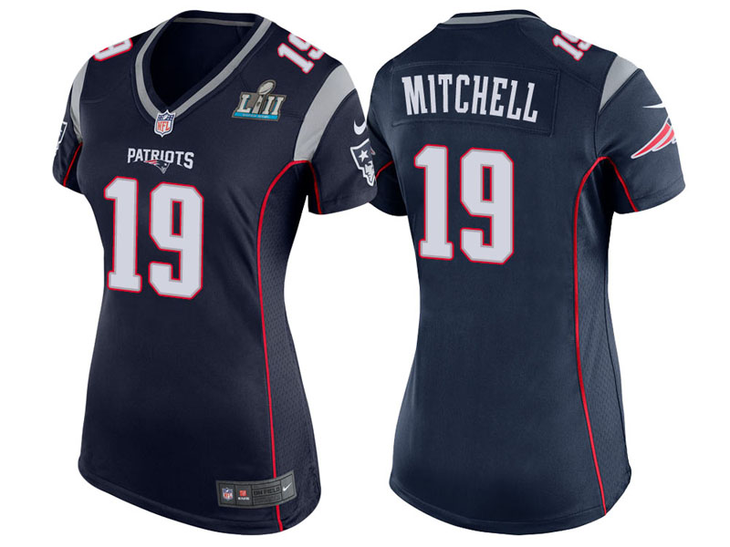 Women New England Patriots #19 Malcolm Mitchell Navy Super Bowl LII Bound Game Jersey Women New England Patriots #19 Malcolm Mitchell Navy Super Bowl LII Bound Game Jersey