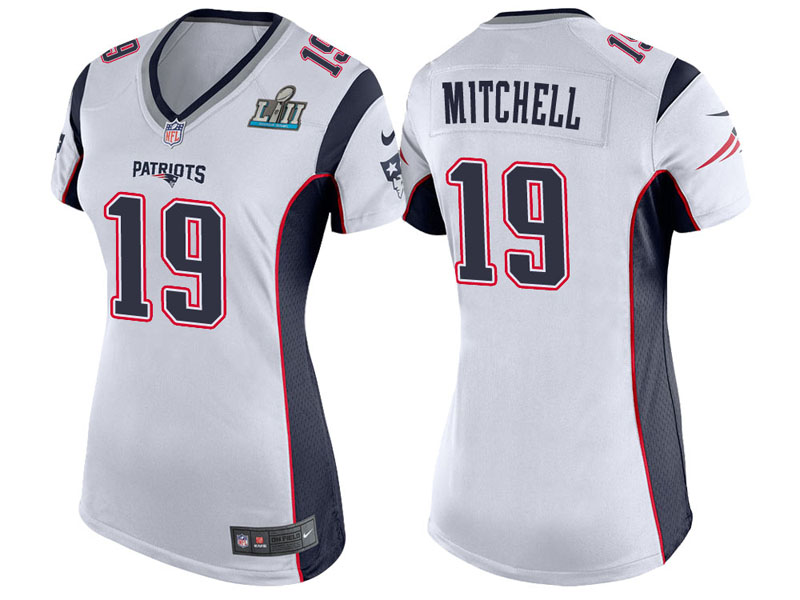 Women New England Patriots #19 Malcolm Mitchell White Super Bowl LII Bound Game Jersey Women New England Patriots #19 Malcolm Mitchell White Super Bowl LII Bound Game Jersey