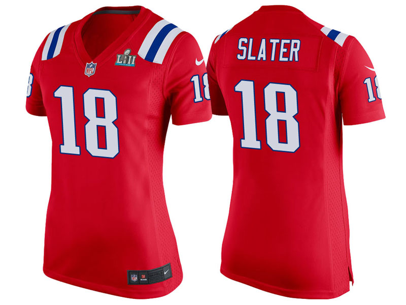 Women New England Patriots #18 Matthew Slater Red Super Bowl LII Bound Game Jersey Women New England Patriots #18 Matthew Slater Red Super Bowl LII Bound Game Jersey