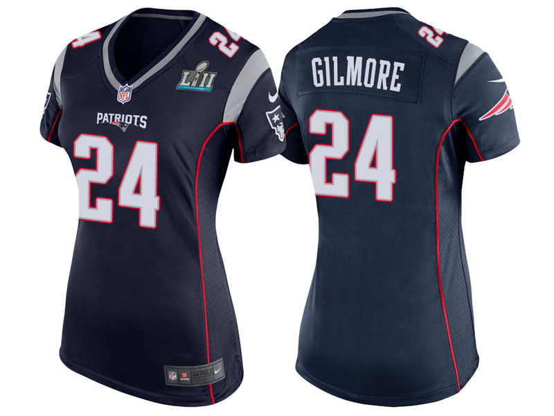 Women New England Patriots #24 Stephon Gilmore Navy Super Bowl LII Bound Game Jersey Women New England Patriots #24 Stephon Gilmore Navy Super Bowl LII Bound Game Jersey