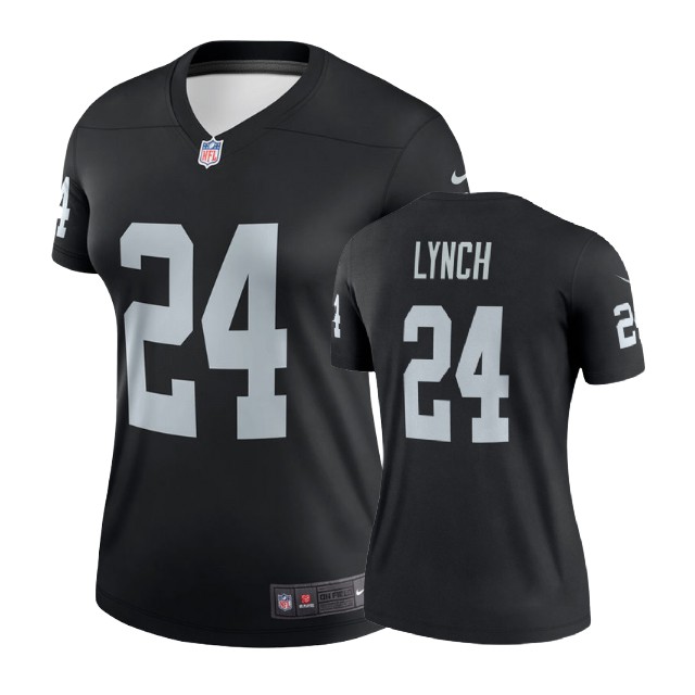 Women Oakland Raiders #24 Marshawn Lynch Black Legend Jersey Women Oakland Raiders #24 Marshawn Lynch Black Legend Jersey