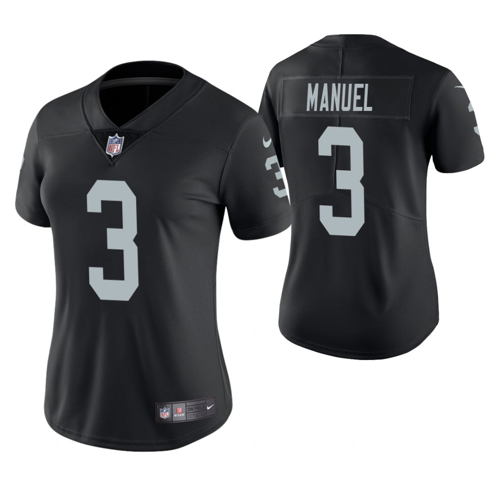 Women Oakland Raiders #3 EJ Manuel Black Game Jersey Women Oakland Raiders #3 EJ Manuel Black Game Jersey